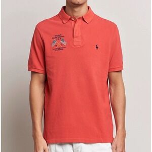 Polo Ralph Lauren Red 1967 New York Embroidered‎ Vintage XL Rare Shirt #K4-3